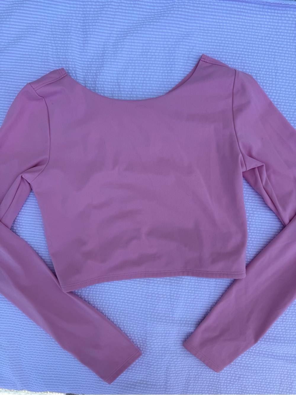 Old Navy Pink Long Sleeve Scoop-Neck Crop Top